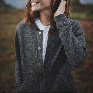 Tentree Opal Grey Sweater Bomber Jacket Women's small